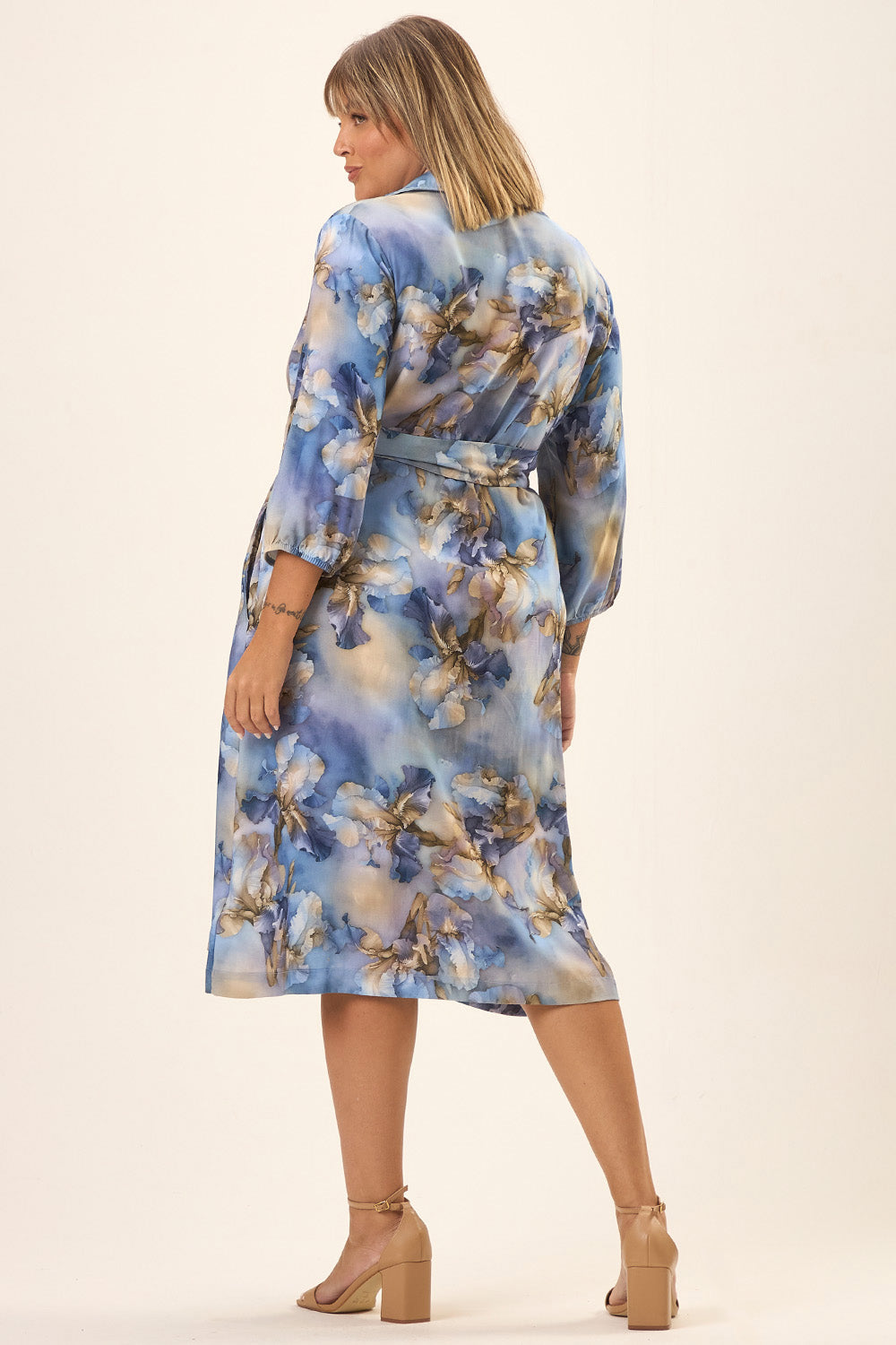 Chemise Plus Size Viscolinho Estampado Lis Cess