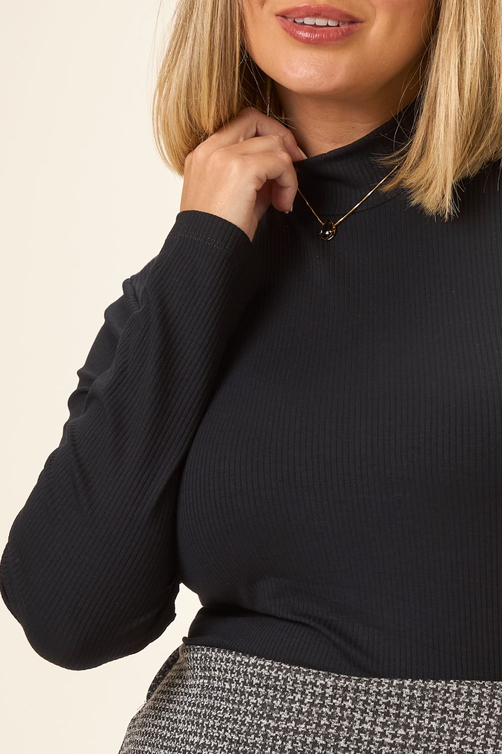 Blusa Plus Size Rachel Canelado Preto Cess