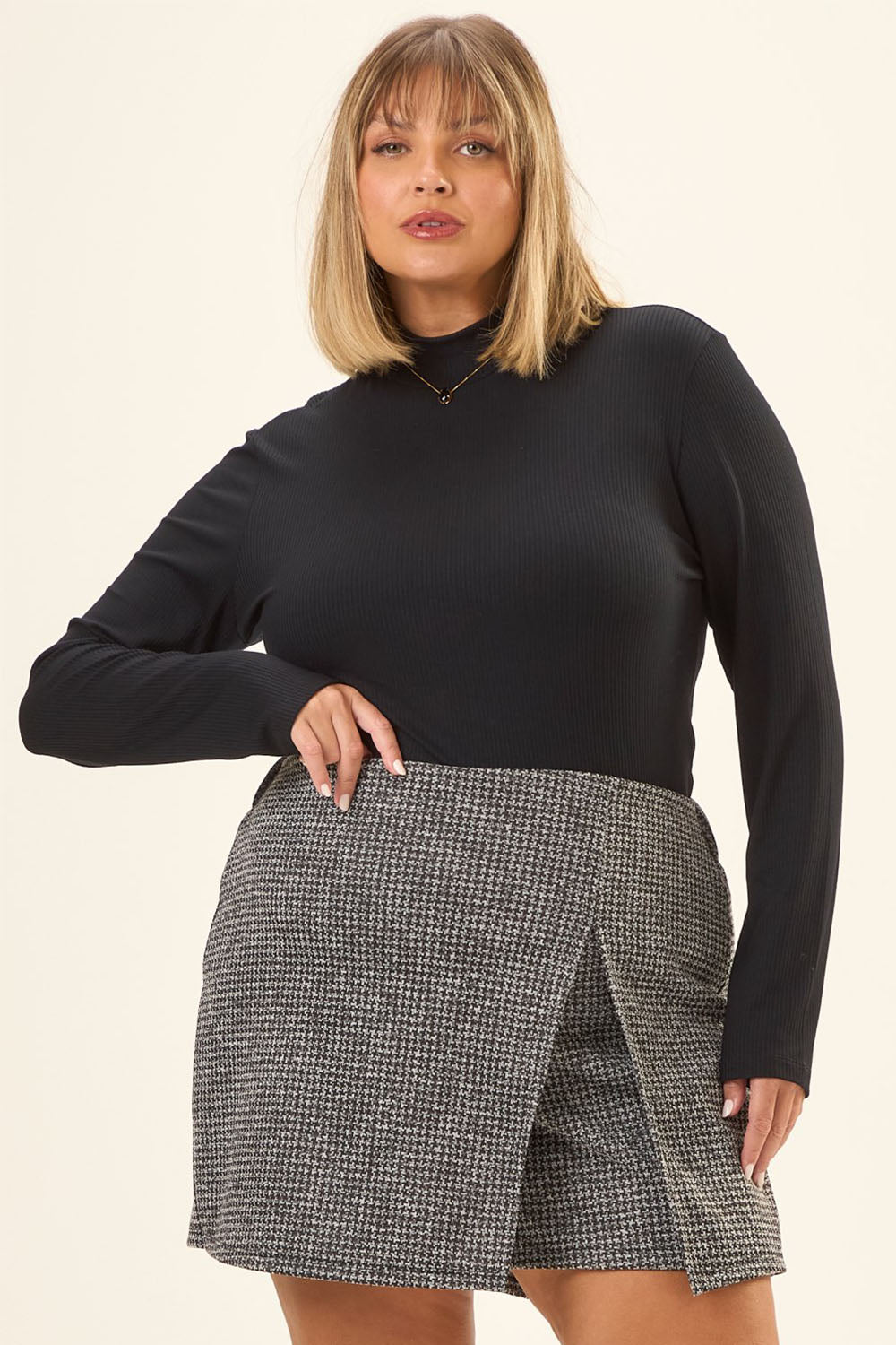 Blusa Plus Size Rachel New Canelado Preto Cess
