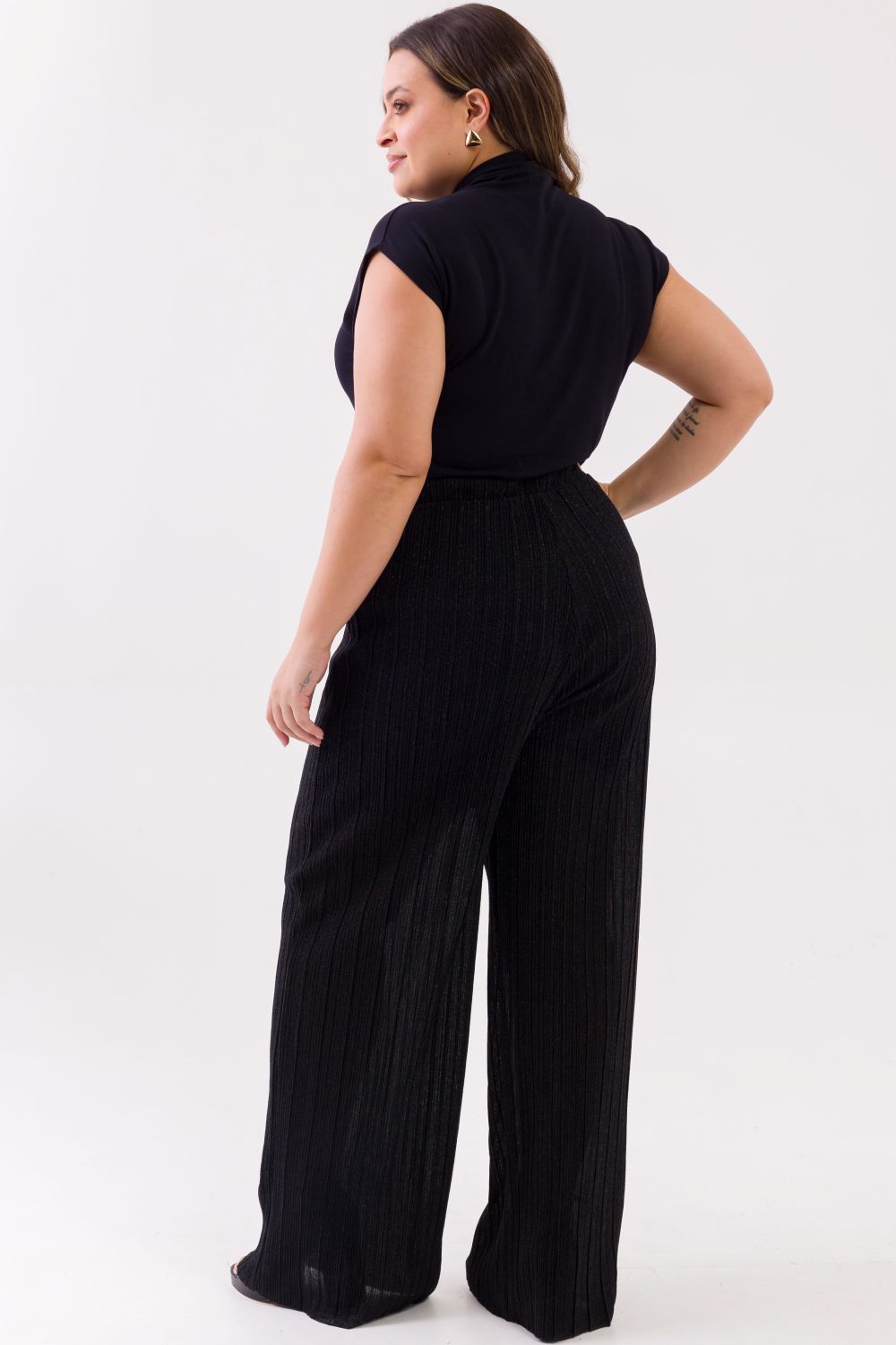 Blusa Plus size Candice Malha Preta Cess