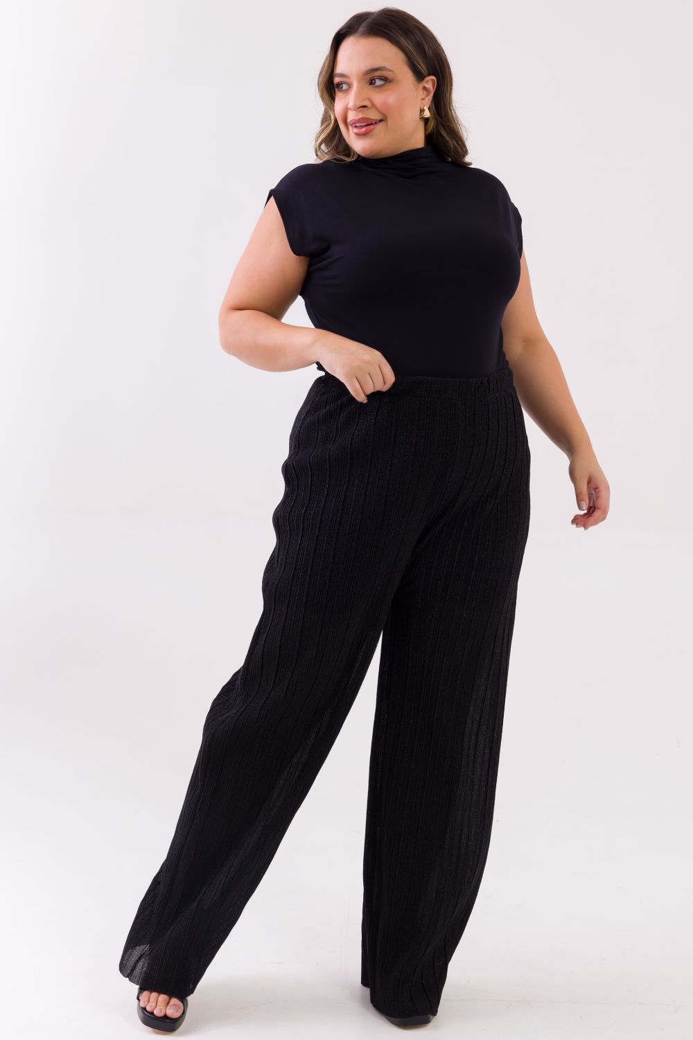 Blusa Plus size Candice Malha Preta Cess