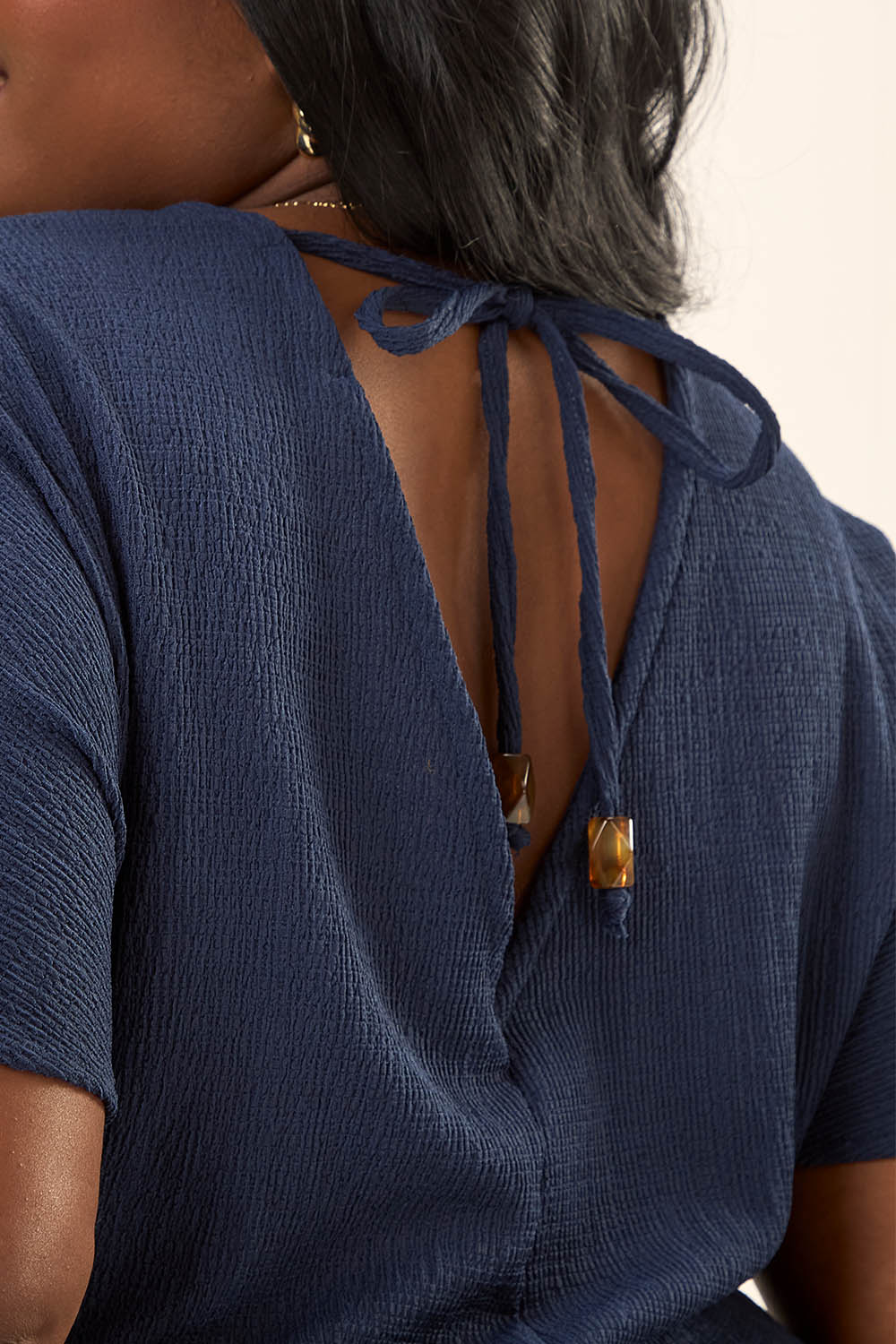 Vestido Midi Plus Size Malha Texturizada Galileo Azul Marinho Cess