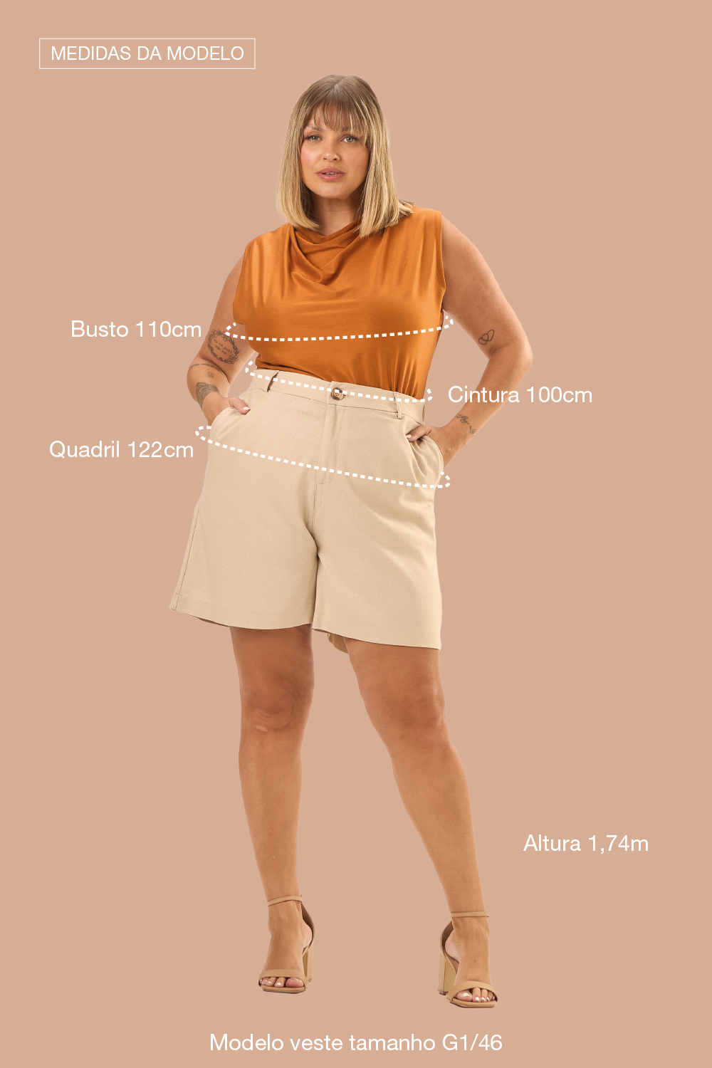 Saia Midi Plus Size Canelada Alana Bordado Ouro velho Preto Cess