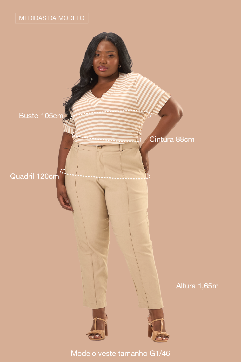 Blusa Decote Degagê Plus Size Viscose Colina Cobre Cess