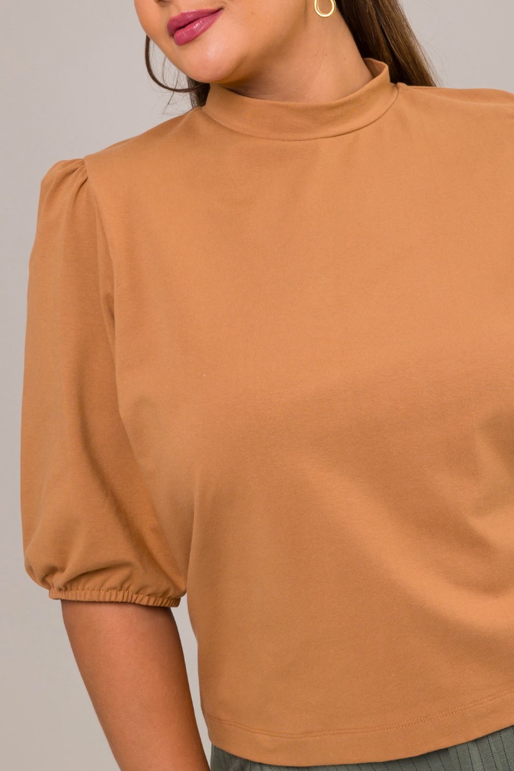 Blusa Plus Size Dandara Malha Caramelo Cess