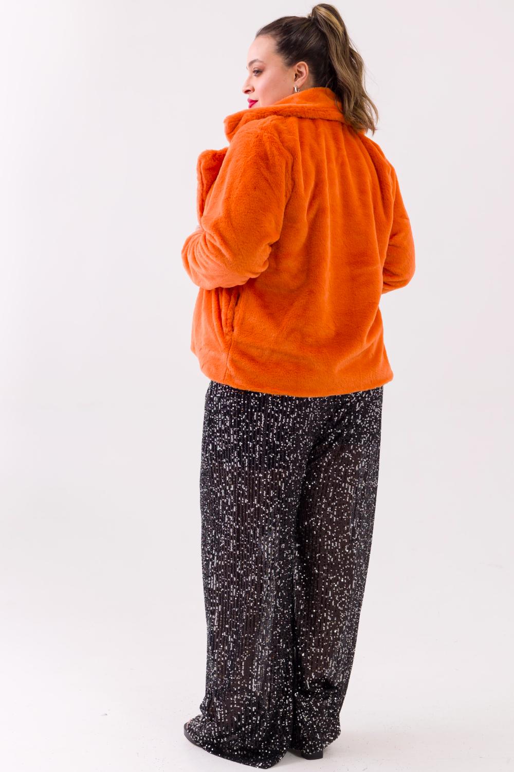 Casaco Plus Size Alícia Pelos Laranja Cess