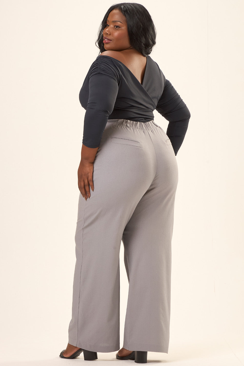 Calça Alfaiataria Plus Size Viscose com Linho Firenze Cinza Cess