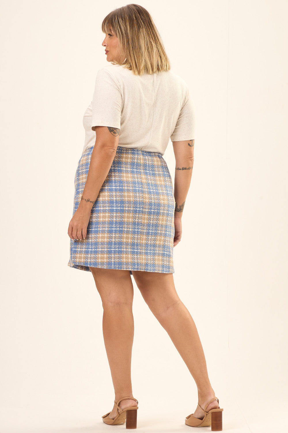 Blusa Gola Alta Plus Size Canelado Sicilia Off White Cess