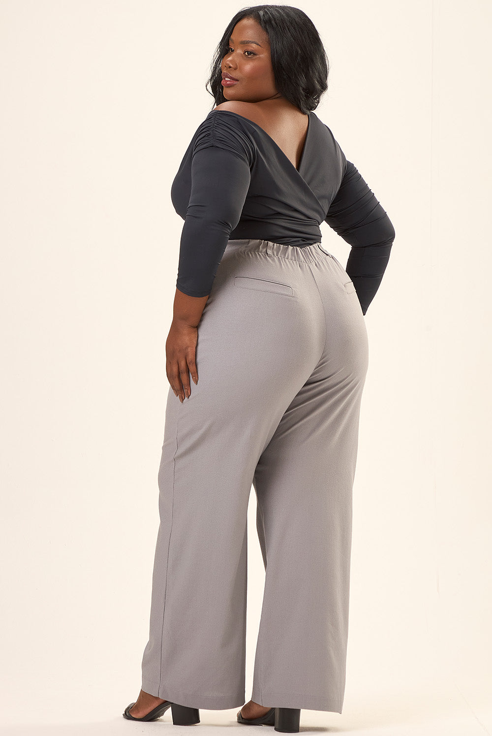 Blusa Um Ombro Só Plus Size Poliamida Vinci Preto Cess