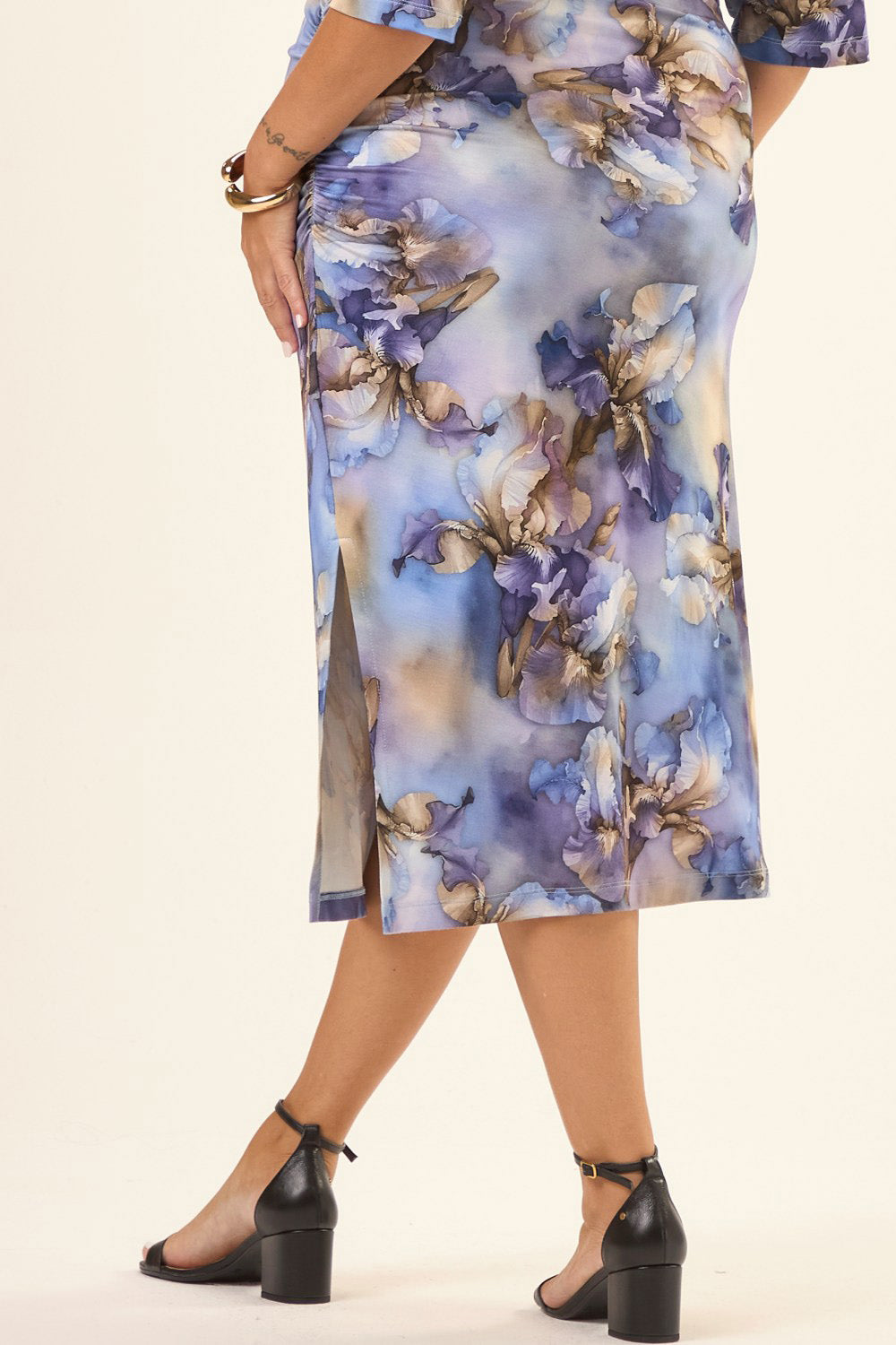 Vestido Midi Plus Size Viscolycra Estampado Lis Cess
